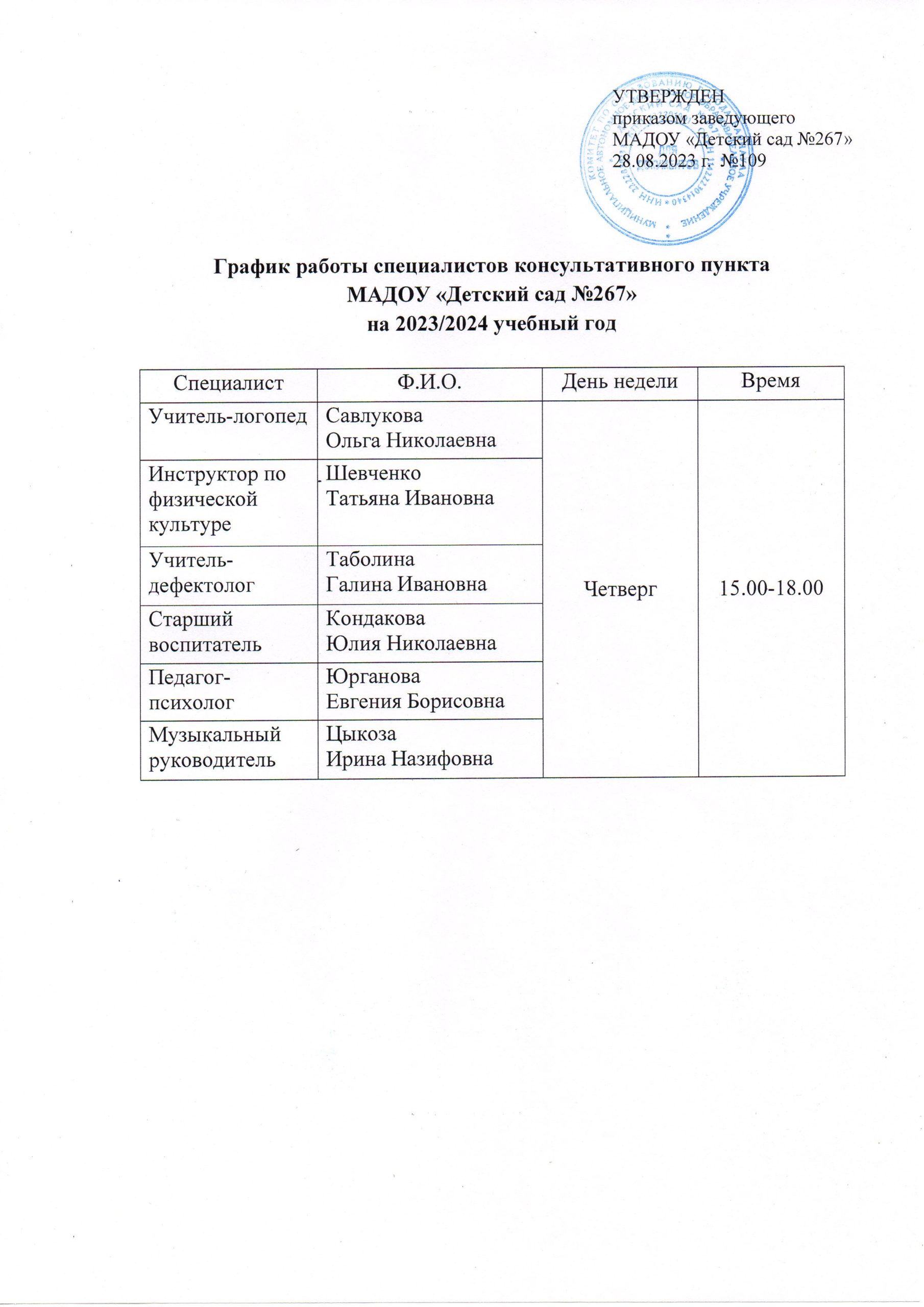 Консультативный пункт – Муниципальное автономное дошкольное образовательное  учреждение «Детский сад № 267»